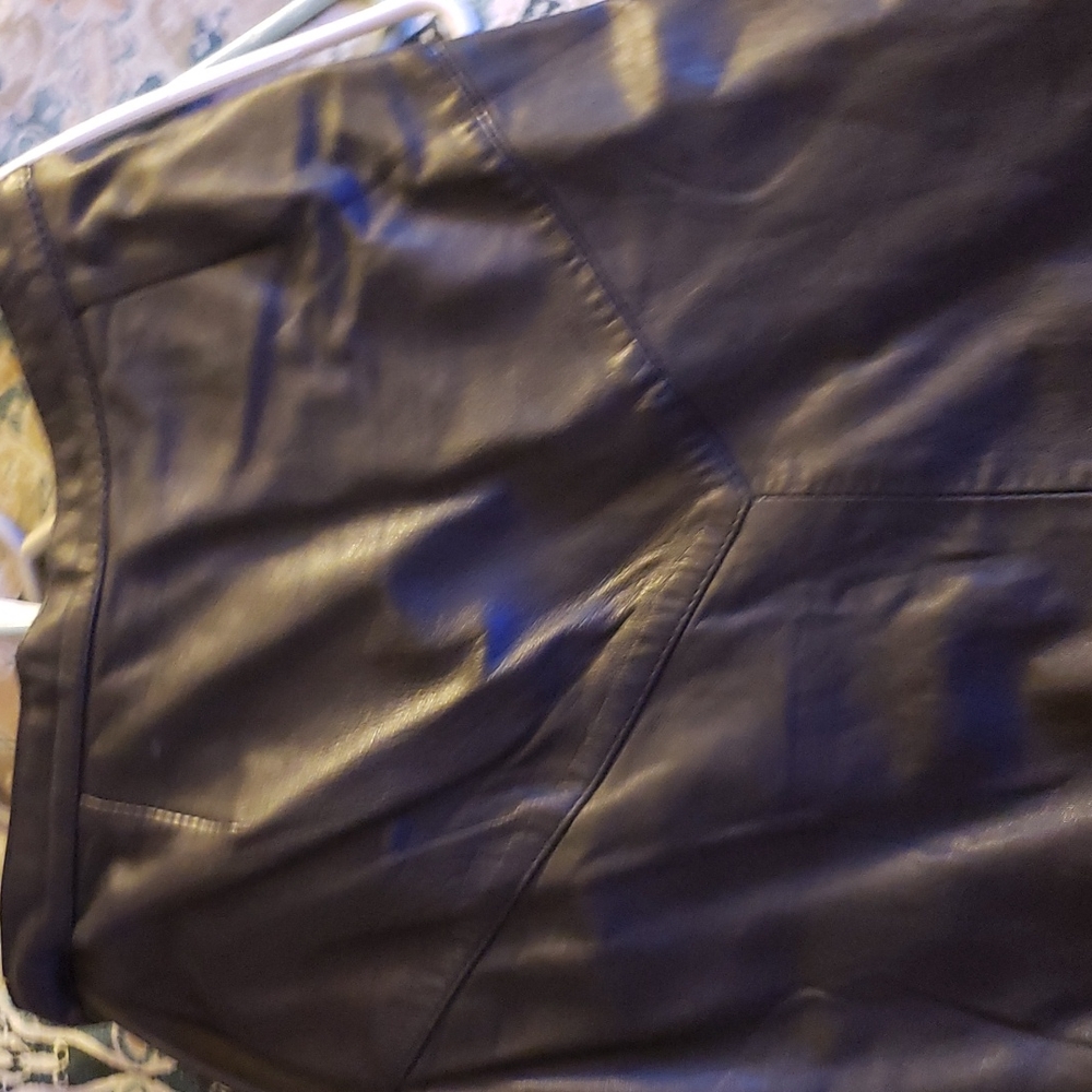 Black leather skirt